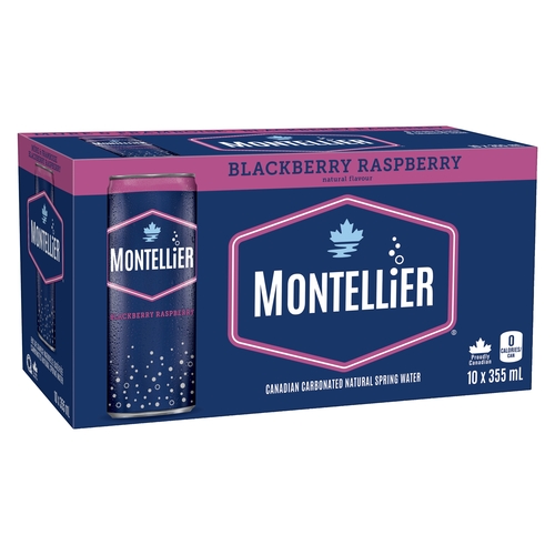 Montellier Canadian Carbonated Natural Spring Water - Blackberry Raspberry 10/355ml, 1 Each