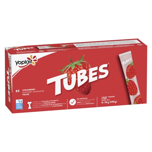 Yoplait - Tubes Yogurt - Strawberry 1% m.f. 8/56g, 1 Each