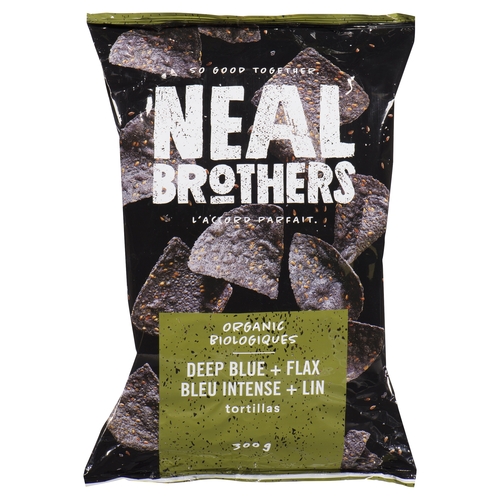 Neal Brothers - Organic Tortilla Chips - Deep Blue + Flax 300g, 1 Each
