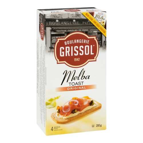 Boulangerie Grissol - Melba Toast - Original - 4 Packs 200g, 1 Each