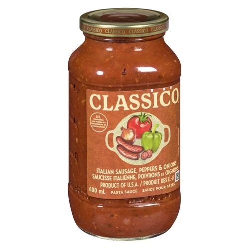 Classico - Pasta Sauce - Italian Sausage, Peppers & Onions 600ml, 1 Each