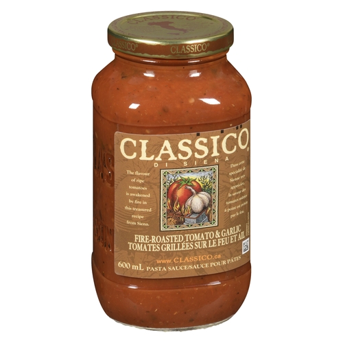 Classico - Pasta Sauce - Fire Roasted, Tomato & Garlic 600ml, 1 Each