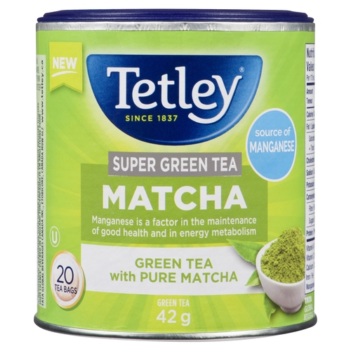 Tetley - Super Green Tea Matcha - Green Tea with Pure Matcha 20pk, 1 Each