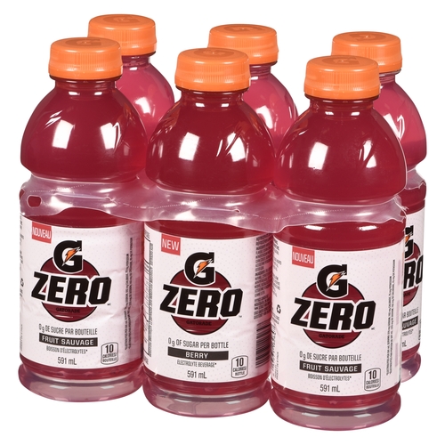Gatorade - Zero Sugar Electrolyte Beverage - Berry 6/591ml, 1 Each