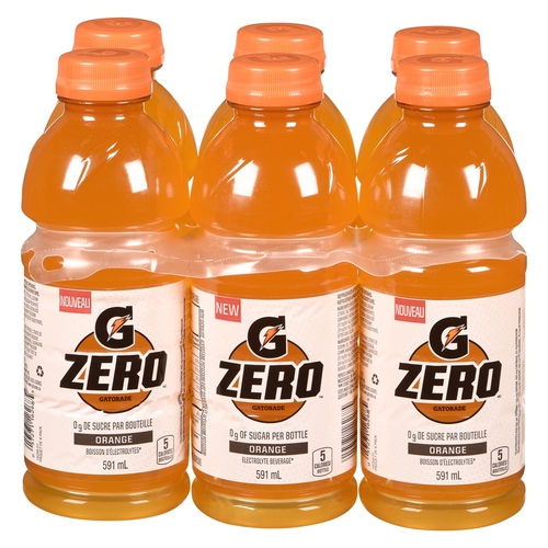 Gatorade - Zero Sugar Electrolyte Beverage - Orange 6/591ml, 1 Each