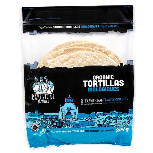 Bakestone Brothers - Organic Tortillas - Traditional 8/43g, 1 Each