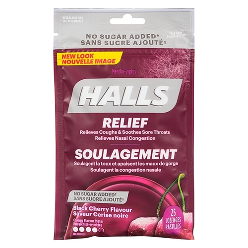 Halls - Relief Mentho-Lyptus Lozenges - Black Cherry Flavour 25s
