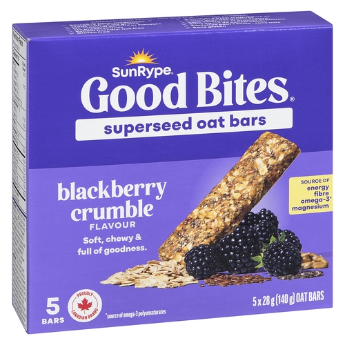 SunRype Good Bites Superseed Oat Bars - Blackberry Crumble - 5 Bars x 28g 140g, 1 Each