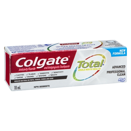Colgate - Total Anticavity Fluoride and Antigingivitis Toothpaste - Advanced Professional Clean 18 ml 8ml, 1 Each