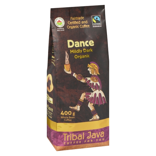 Tribal Java - Organic Whole Bean Coffee - Dance Mildly Dark 400g, 1 Each