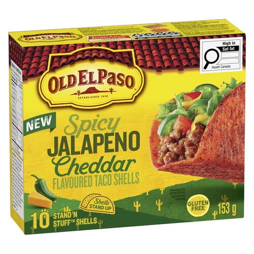 Old El Paso - Spicy Jalapeño Cheddar Flavoured Taco Shells 153g, 1 Each