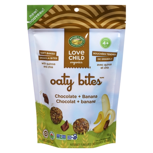Nature's Path - Love Child Organics Oaty Bites Soft Baked Granola Bites -  Chocolate + Banana 4+ Years 100g, 1 Each