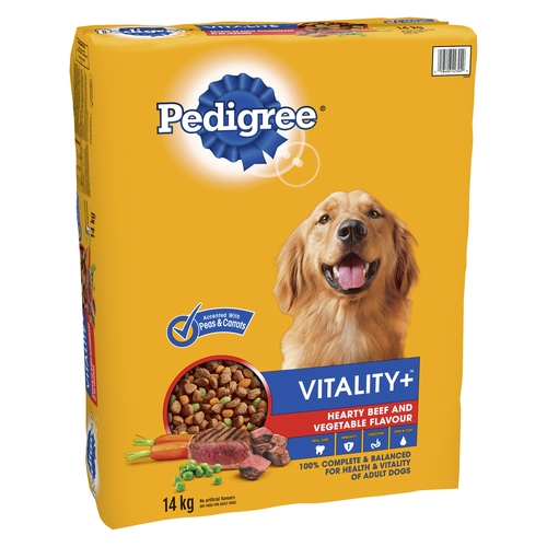 Pedigree - Dry Food For Adult Dogs - Vitality+ • Hearty Beef & Vegetable 14kg, 1 Each