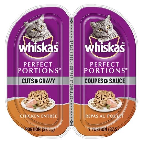 Whiskas - Perfect Portions Cuts in Gravy Chicken Entrée 2/37.5g, 1 Each