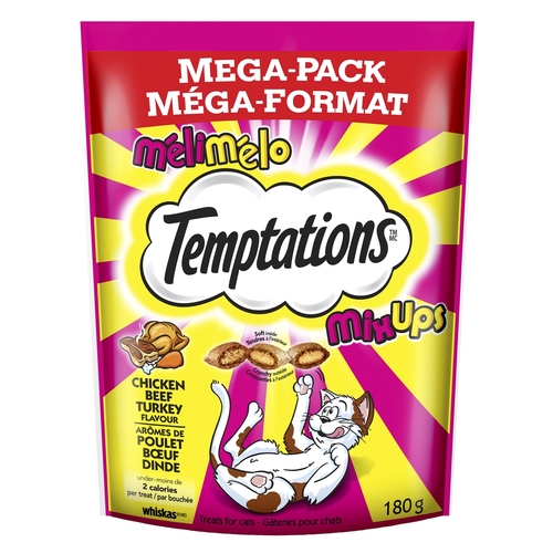 Whiskas - Temptations Treats for Cats - MixUps Chicken, Catnip & Cheddar Flavour 180g, 1 Each