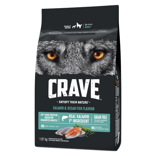 Crave Premium Natural Dog Food Plus Vitamins Minerals & Other Nutrients - White Fish & Salmon 1.81kg, 1 Each