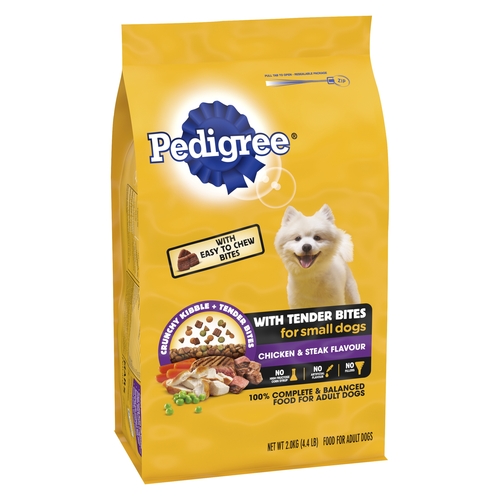 Pedigree - Food for Adult Dogs with Tender Bites for Small Dogs - Chicken & Steak 2kg