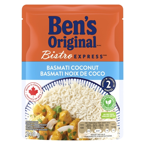 Ben's Original - Bistro Express Rice Side Dish - Basmati Coconut 240g, 1 Each