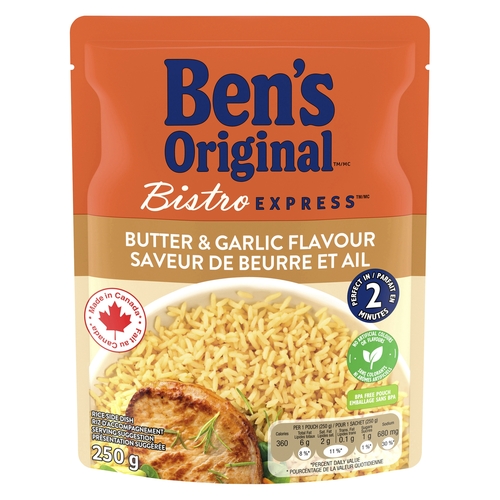 Ben's Original - Bistro Express Rice Side Dish - Butter & Garlic 250g, 1 Each