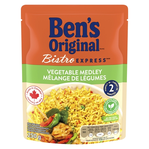 Ben's Original - Bistro Express Rice Side Dish - Vegetable Medley 250g, 1 Each