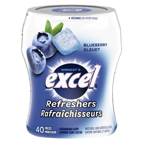 Excel Sugarfree Gum Refreshers - Blueberry 40s, 1 Each