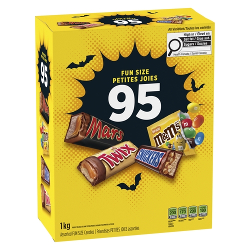 Mars Canada Assorted Fun Size Candies 95's 1kg, 1 Each