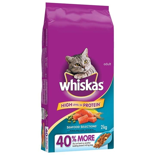 Whiskas - Seafood Selections Food for Adult Cats 1+ Years 2kg, 1 Each
