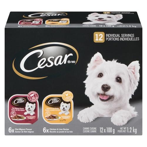Cesar - Caine Cuisine - 6 x Filet Mignon - 6 x Chicken & Liver 12/100g, 1 Each