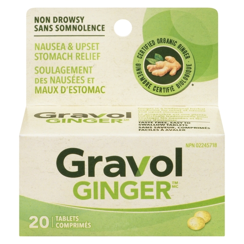 Gravol - Ginger Tablets 20/500mg, 1 Each