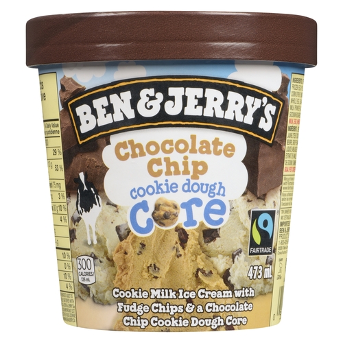 Ben & Jerry's - Ice Cream - Chocolate Chip Cookie Dough Core 473ml, 1 Each