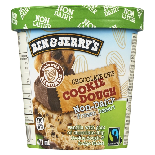 Ben & Jerry's - Non-Dairy Frozen Dessert - Chocolate Chip Cookie Dough 473ml, 1 Each