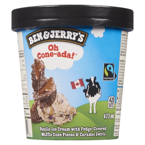 Ben & Jerry's - Ice Cream - Oh Cone-ada! 473ml, 1 Each