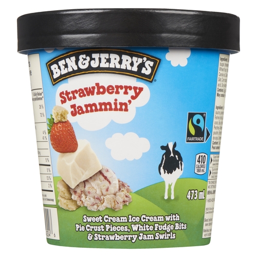 Ben & Jerry's - Ice Cream - Strawberry Jammin' 473ml, 1 Each