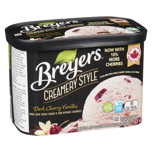 Breyers - Creamery Style Ice Cream - Dark Cherry Vanilla 1.66l, 1 Each