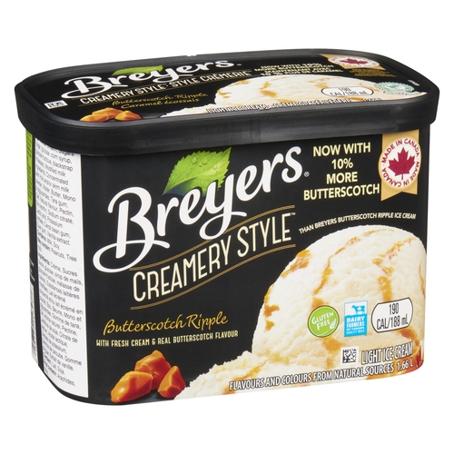 Breyers - Creamery Style Ice Cream - Butterscotch Ripple 1.66l, 1 Each