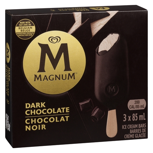 Magnum - Ice Cream Bars - Dark Chocolate 3/90ml, 1 Each