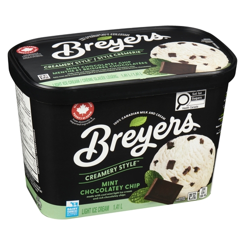 Breyers - Creamery Style Light Ice Cream - Mint Chocolatey Chip 1.41l, 1 Each