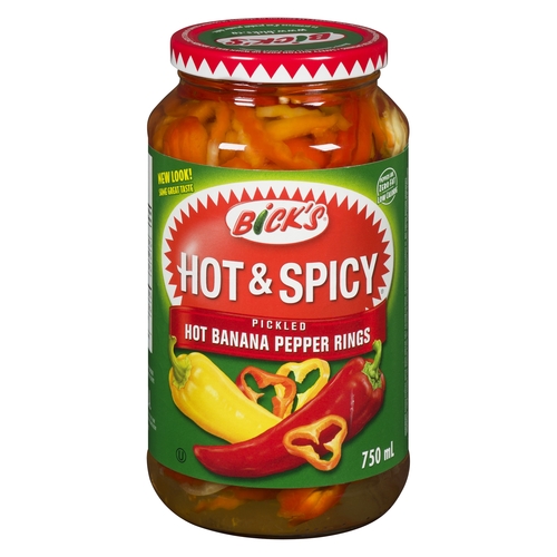 Bick's - Hot & Spicy Pickled Hot Banana Pepper Rings 750ml, 1 Each