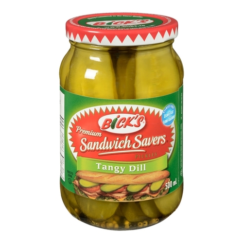 Bick's - Sandwich Savers Pickles - Tangy Dill 500ml, 1 Each