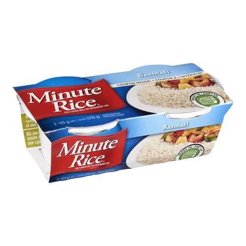 Minute Rice - Ready To Serve Basmati Rice Cups 2x125g 250g, 1 Each