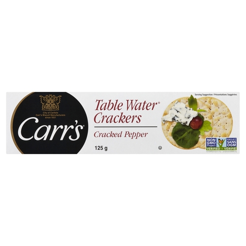 Carr's - Table Water Crackers - Cracker Pepper 125g, 1 Each