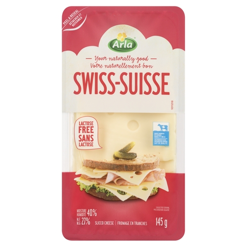 Arla - Sliced Cheese - Swiss 145g, 1 Each