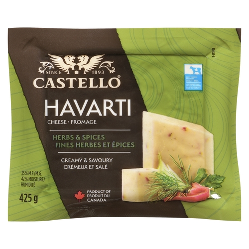 Castello - Havarti Cheese - Herbs & Spices 35% m.f. 425g, 1 Each