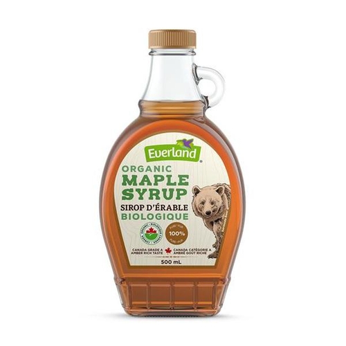 Everland - Organic Maple Syrup - Canada Grade A - Amber, Rich Taste 500ml, 1 Each