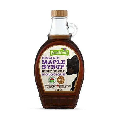 Everland - Organic Maple Syrup - Canada Grade A - Very Dark, Strong Taste 500ml, 1 Each