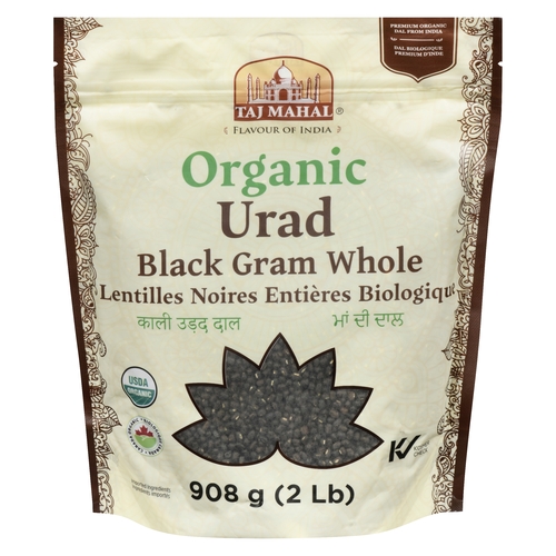 Taj Mahal - Organic Urad Black Gram Whole Lentils 908g, 1 Each
