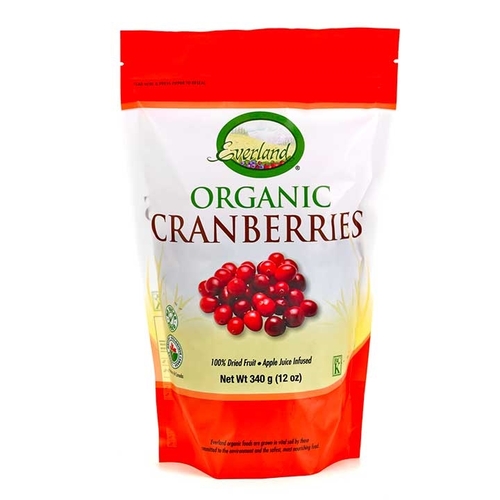 Everland - Organic Cranberries - Dried 340g, 1 Each