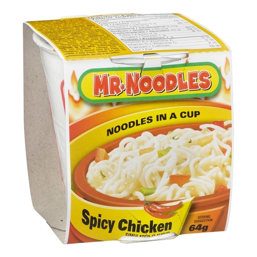 Mr. Noodles - Noodles in a Cup - Spicy Chicken 64g, 1 Each