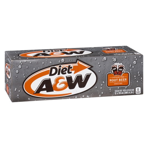 A&W - Diet Root Beer 12/355ml, 1 Each