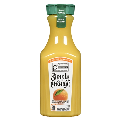 Simply Orange - 100% Pure & Natural Orange Juice - Pulp Free 1.36l, 1 Each